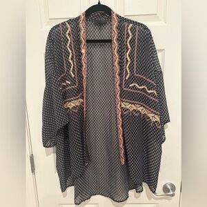 Colorful Sheer Kimono Top, Sz Lg